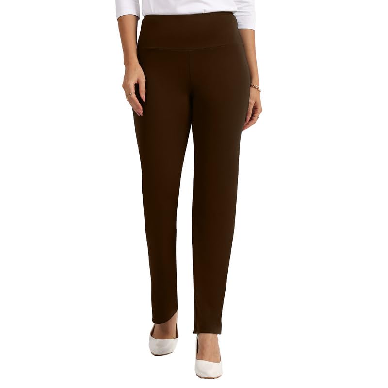 Women's Straight Fit Mid Rise Pants-image-32