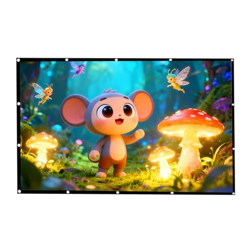 Projector Screen - Portable Equipment with Quick Setup, Roll Up Screen for Clear Viewing, Lightweight Design with Soft Material, Projection Display for Home Theater Events, 51.97 Inch