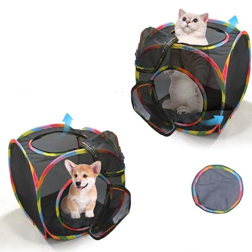 Túnel para gatos resistente a desgarros con red transpirable y estructura desmontable 5
