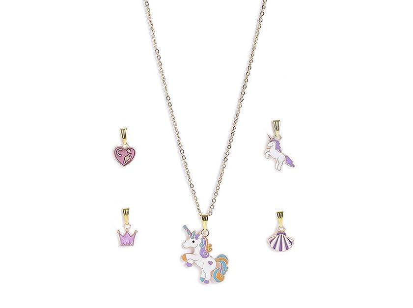El Regalo 5PCs Enamel Charms Pendat Chain Necklace Set for Kids, Girls, Teens, Women - Charm Pendants Set- Unicorn, Flower, Rainbow, Heart, Mermaid, Moon, Astornaut, Fairy etc (Style-6) (B0C867HF4F) Amazon Price History, Amazon Price Tracker