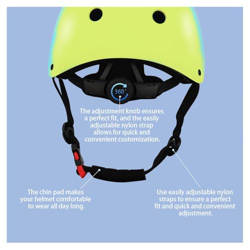 Image of Color Gradient Adjustable Kids Bike Helmet with Knee & Elbow Pads Set | Multi-Sport Safety Gear for Boys & Girls Ages 5-14 | Skateboarding, Scooters, Roller & Inline Skating, Longboarding