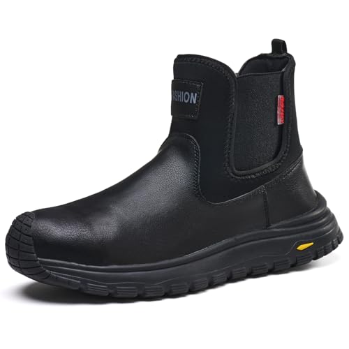 Image of Nutropa Welding Work Boots for Men Composite Toe Safety Boots Non Slip Steel Toe Work Shoes Lightweight Construction Welder Boots