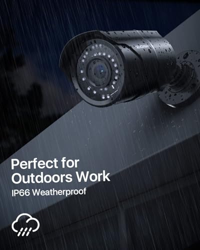 Image of ZOSI H.265+2MP Security POE Camera, 1920x1080, 120ft Night Vision, 3.6mm Lens, IP67 Weatherproof Indoor Outdoor IP Camera 1080p (Only work with ZOSI PoE NVR,Model: 1AR-08EM-00 /10 /20-US)