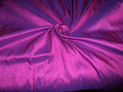 Tissu pure soie aubergine rouge 137,2 cm au mètre pour couture et ameublement