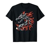 Red Black Dragon Head Vintage Fantasy Mythical Men Women Kid T-Shirt