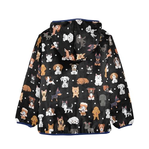 Image of Boys Fleece Jacket Hooded Autumn Winter Long Sleeve Thick Warm Outerwear;3-10 Years Kids Cute Fuzzy Jacket