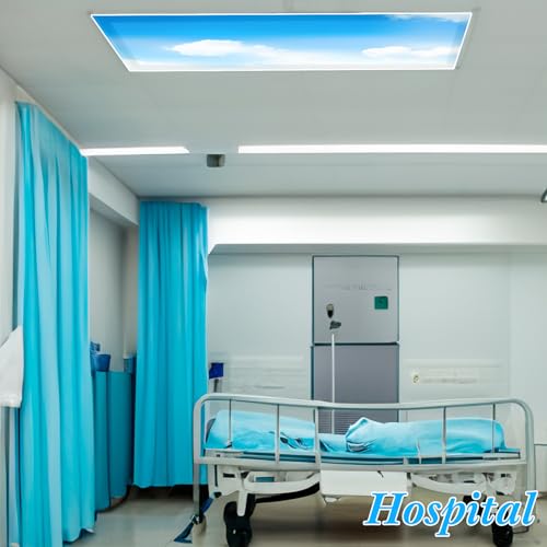 Image of VIHOSE 6 Pcs Fluorescent Light Covers for Ceiling Lights Classroom Magnetic Light Covers Classroom Filters Office School Drop Ceiling, 4 x 2 ft(Cloud)