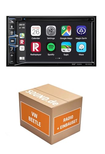 Autoradio Einbaupaket für Alpine INE-W611D kompatibel mit VW Beetle, Rückfahrkamera | Navigationssystem CD-/DVD-Laufwerk