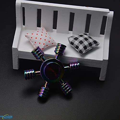 Image of TRU TOYS Rainbow Gyro Six Arms Finger Hand Spinner Fidget Long Time Rotation Hand Spinner EDC ADHD Stress Relief Toys Totem collectives