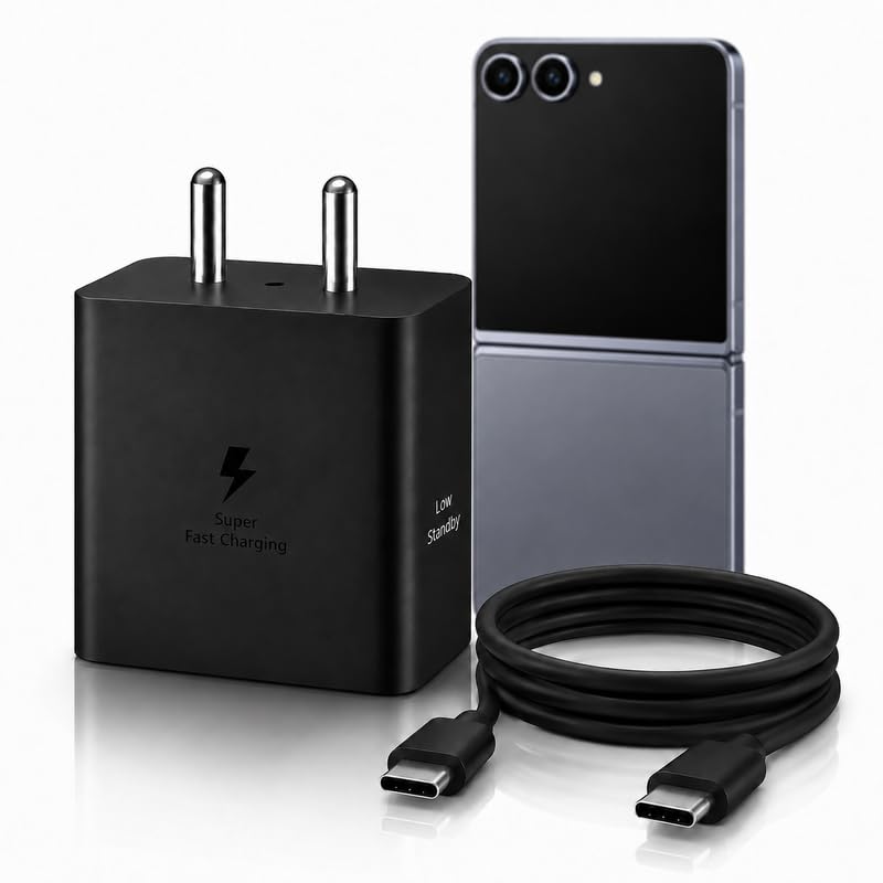 Image of 45 Watt USB-C Charger Adapter C-Type 1m Cable Compatible with Samsung Galaxy Z Flip, Fold 8|7| 6| 5| S24| S25| S26 (Ultra /Plus /Edge /fe) 45w Type-C PD Super-Fast High Speed Charging Adaptor Brick
