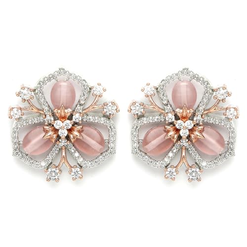 Image of Karatcart Women Green American Diamond Stud Earrings