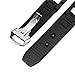 HIAGOQU 20mm x 10mm Black Rubber Waterproof Sports Watch Band White Silicone Strap Stainless Steel Buckle Compatible With Cartier 21 Chronoscaph Autoscaph Series (Black)