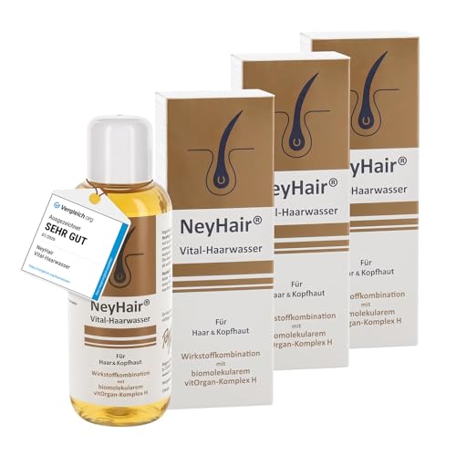 NeyHair Vital-Haarwasser – Stärkende & vitalisierende Kopfhautpflege, Vital-Kur für kräftige Haare & vitale Kopfhaut, mit dem einzigartigen vitOrgan-Komplex H, ohne Silikone und Parabene, 3x 200ml