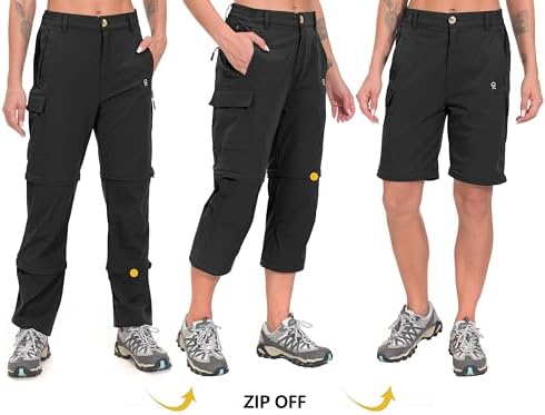 Little Donkey Andy Outdoorbroek voor dames, elastische wandelbroek, licht, ademend, trekkingbroek, functionele broek, sneldrogend, UPF 50 met trekkoord, ritszak