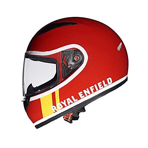Image of Royal Enfield Full Face Helmet with clear Visor Red, Size: L(59-60cm)