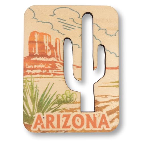 Imán decorativo de madera con diseño desierto Arizona