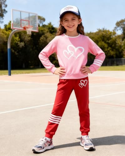 Image of OLMRJKD Kids Toddler Girls Clothes Figure Graphic Drop Shoulder Top Pullover Spotted Print Pants Fall Winter Outfit Set