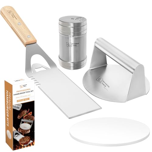 Kit para Hamburguesas con Prensa y Accesorios de Acero miniatura 1