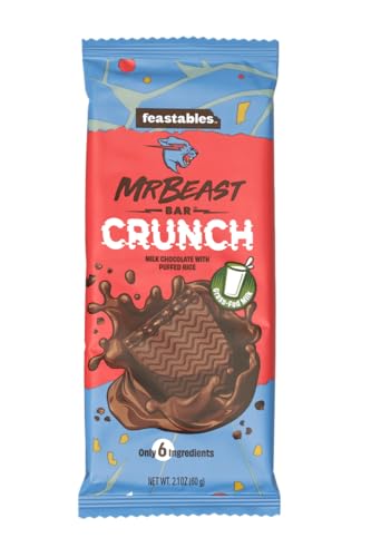 Image of Feastables Mr. Beast Bar Chocolate Bar, (Crunch), 60 Gram