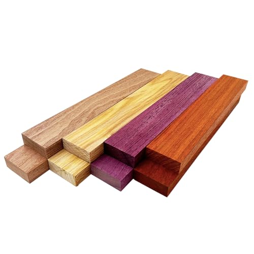 Colorful Exotics Variety Pack - Sapele Canarywood Purpleheart Padauk - 3/4 x 2 (8 Pcs) (8 3/4 x 2 x 12)
