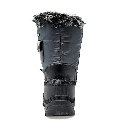 DREAM PAIRS Girls Snow Waterproof Winter Boots,Grey/Black,13 Little Kid - image 7
