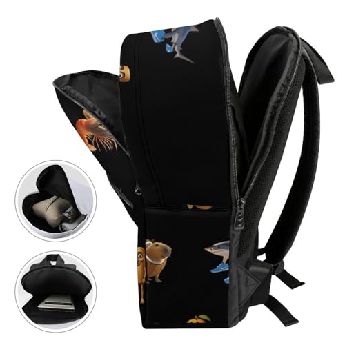 Tralalero-Tralala Brainrot Merch Backpack Travel Bag for Men & Women Lightweight College Back Pack Black One Size4