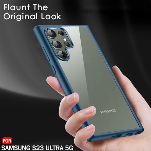 Image of TheGiftKart Ultra-Hybrid Shockproof Back Cover Case for Samsung Galaxy S23 Ultra 5G | Camera Protection Bump | Hard Cover Case for Samsung S23 Ultra (PC & TPU, Crystal Clear Back, Green Sides)