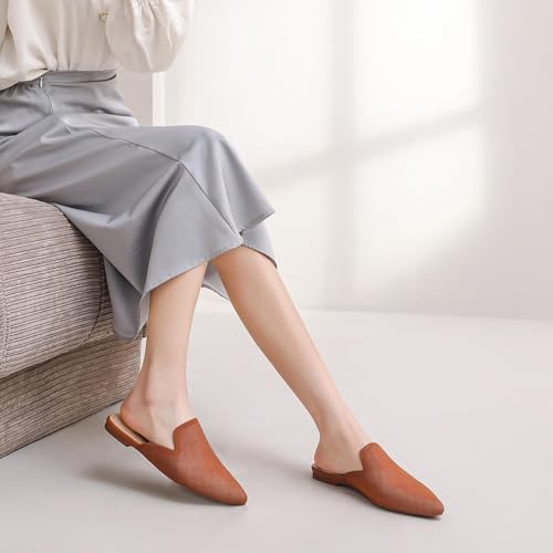 Image of Tilocow Knit Mules Office Slip on Loafers Business Casual Flats for Women