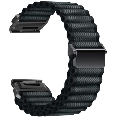 Bracelet ZoRoll 26 mm QuickFit en Nylon Tressé Garmin Fenix 6X