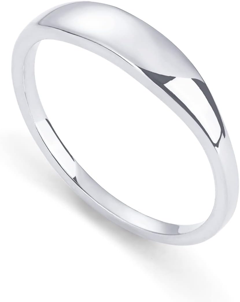 PAVOI 14K Gold Plated Chunky Signet Ring for Women | Women's Stackable Bands