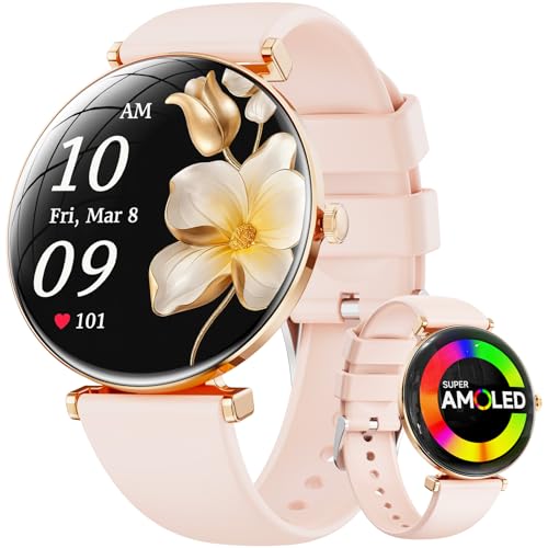 Image of Hwagol Smart Watches for Women with Android iPhone Compatible[Calls /Metal Thin Body],1.43 inch Micro-Spherical AMOLED Screen,Sports Watch with Sleep /Heart Rate Monitor