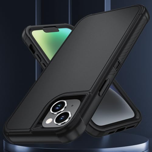 Image of SunStory Compatible with iPhone 14 Plus Case with HD Screen Protector, 3-Layer Heavy Duty Full-Body Cover,3 in 1 Hybrid Protective Case for iPhone 14 Plus 6.7 inch,Black