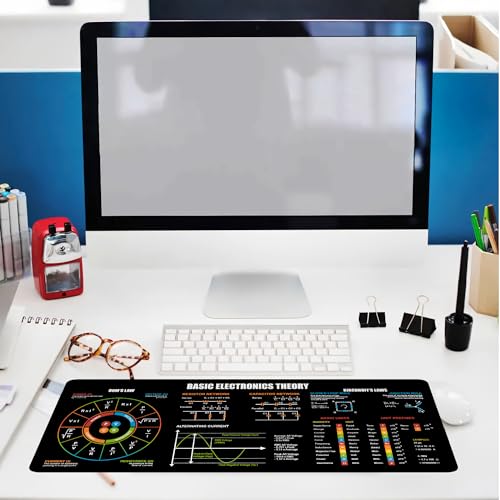 Image of Basic Electronic Theory Mouse Pad, Perfect for Students, Engineers & Technicians with Circuit Design & Electrical Reference, Essential Computer Accessories for Study, Work, and Reference Purposes NNA