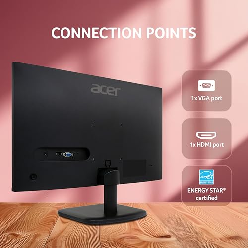 Image of acer EK240Y P6 P6 23.8 Inch IPS Full HD Backlit LED Monitor I 144Hz Refresh Rate, 1MS VRB Response Time, AMD FreeSync I 1 x VGA 1 x HDMI with Inbox HDMI Cable I Zero Frame Design I Eye Care I Black