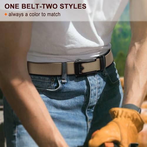 Men Golf Belt,Ratchet Stretch Belt Fully Adjustable For Exact Fit 1 3/8"4