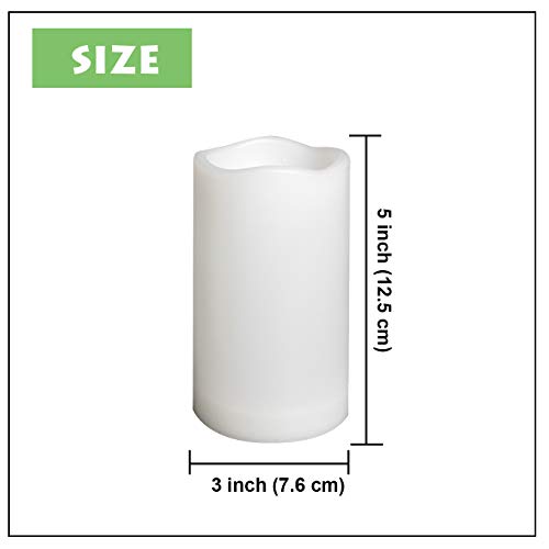 Image of 1 Pack Outdoor Flameless Pillar Candle with Remote and Timer Waterproof Battery Operated Electric LED Candle Set for Gift Home Decor Party Wedding Supplies Garden Christmas Decoration, 3 inch x 5 inch