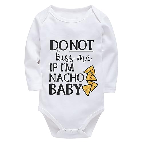 Do Not Kiss Me If I'm Nacho Baby Newborn Clothes Girls Long Sleeve Summer Baby Jumper White 6 Month Boy Romper - Main Image