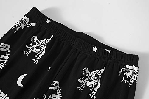 Popshion Glow in the Dark Halloween Pyjamas Boys Dinosaur Pjs Toddler 2 Piece Long Sleeve Dino Skeleton PJ Kids T-Rex Skull Shirt 4-5 Years - Image 4
