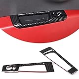 For Fiat 500 2010-2014 2015 2016 2017 2018 2019 2020 2021 2022 Left Hand Driver ABS Car Rear mirror Adjustment Switch Decorative Frame Stickers Interior Car Accessories (Black Carbon Fiber)