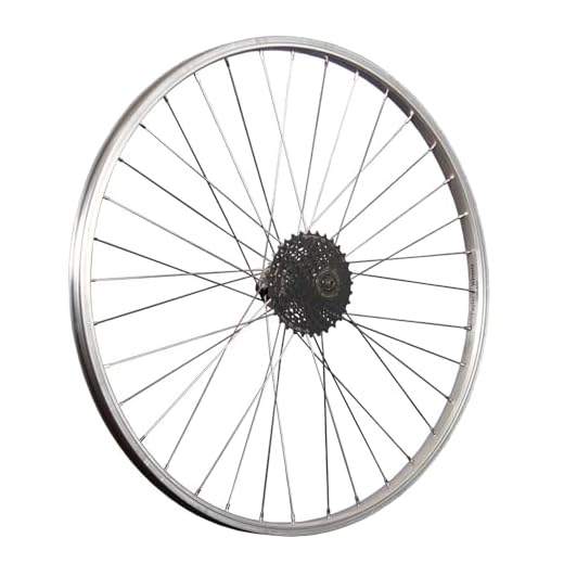 26 Zoll Fahrrad Hinterrad mit Shimano 8 Gang Shimano Kassette Set Silber
