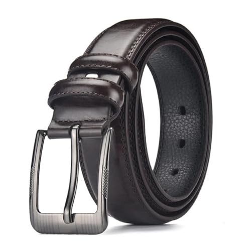 Genuine Leather Men Belts, Large Pin Buckle, Metal Automatic Buckle, Male Belt Strap