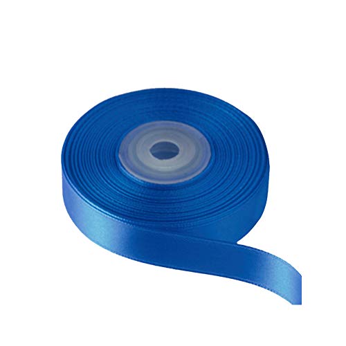 Image of Solid Color Double Faced Blue Satin Ribbon 5 /8 inch X 25 Yards, Ribbons Perfect for Crafts, Wedding Decor, Bow Making, Sewing, Gift Package Wrapping and More