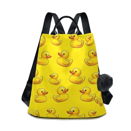 Sac à dos motif canards jaunes pour femme : fini les vols avec la fermeture éclair au dos