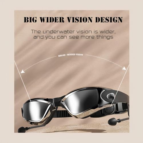Image of First Lens Powered Swimming Goggles with UV Protection & AntiFog - Silver Goggle - SW26
