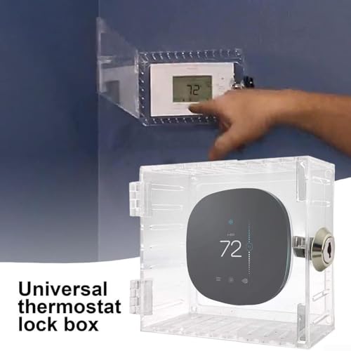 Universal Thermostat Guard with Lock, Clear Acrylic Thermostat Lock Box Cover, 18.6 x 12 x 5.6cm, as picture show - Image 2
