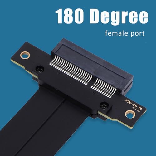 Graphics Card Extension Cable, PCIe 4.0 X4 Male to Female Riser Cable, 180° Transfer Rate, 8Gb/s, 64Pin Interface for M.2 WiFi GPU Sound Card (5cm) - Image 3