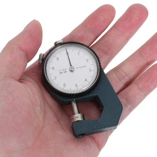 Calibrador de espesor con dial - Medidor de espesor de cabeza plana 0-10mm para cuero, papel, película, joyería y alambre - Herramienta portátil con precisión de 0.1mm miniatura 6