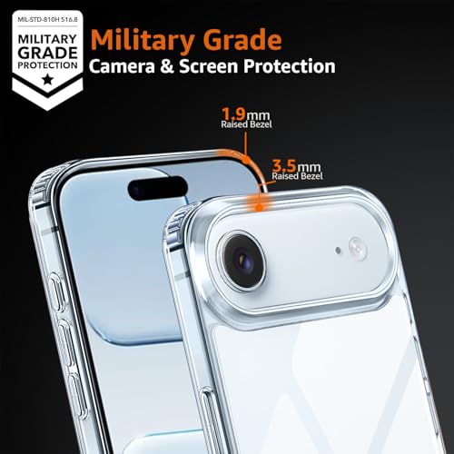 Image of Amozo for iPhone 17 Air Back Case Cover | Ultra Hybrid Transparent Camera and Drop Protection Back Case Cover for iPhone 17Air - (Polycarbonate|Clear)