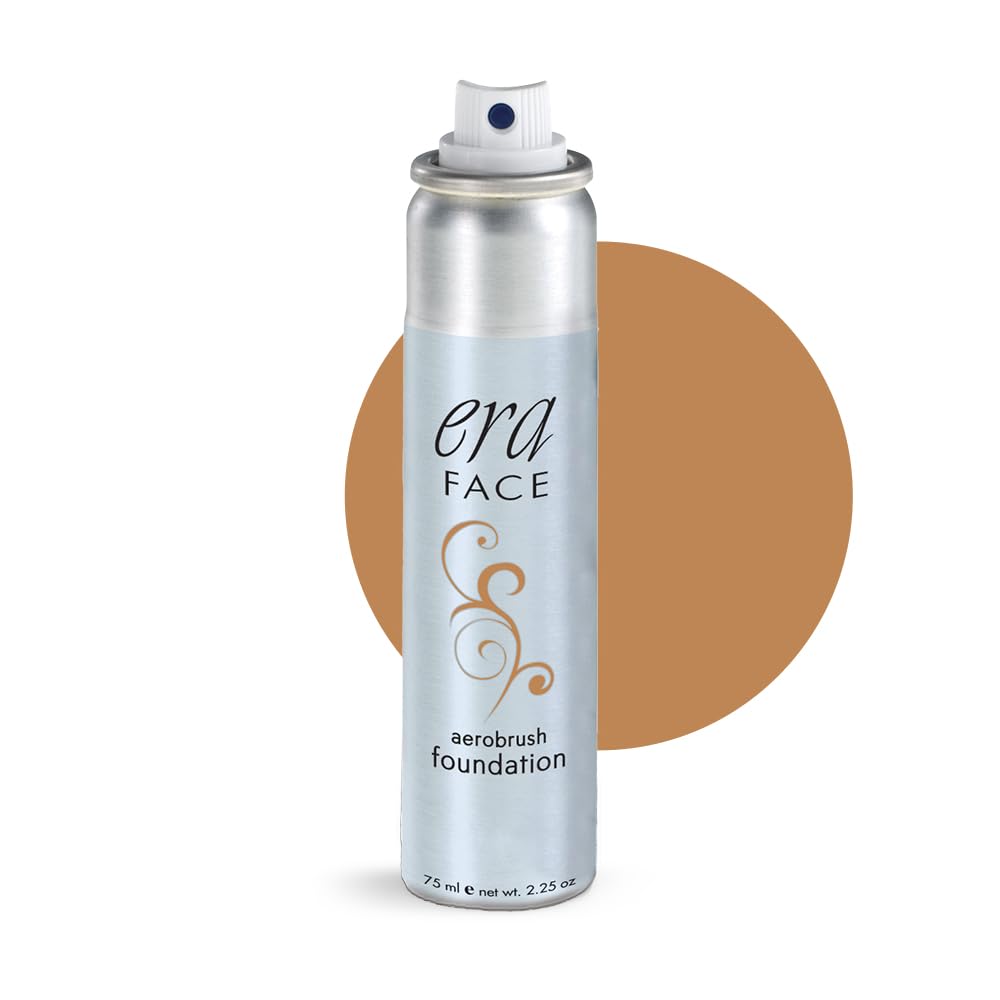ERA Face spray makeup (R8 Amber, 2.25 oz) - airbrush foundation, everyday, buildable, professional spray on cosmetics by Era Beauty