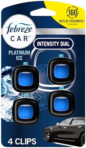 Febreze Car Air Freshener Vent Clip Platinum Ice Scent, .07 oz. C...
